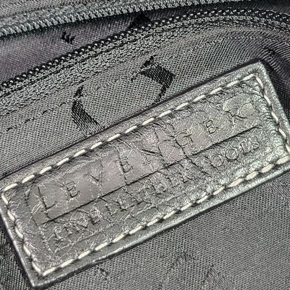 Levenger Leather Laptop Bag Black Padded Sleeve Shoulder Strap Handle Briefcase - Picture 16 of 16